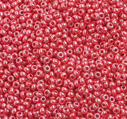 10/0 Red Pearl Czech Seed Bead 42g