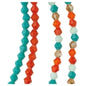 DIY Designer Glass Bead Strand Bicone Teal And Orange Mix 6mm