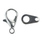 Lobster Clasp Set 12mm Silver 10pcs