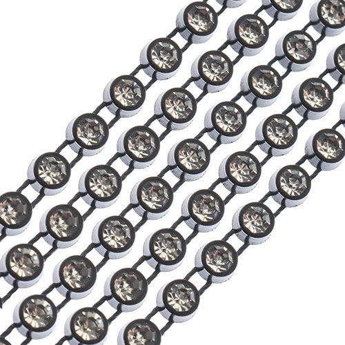 Rhinestone Banding 1yd 1row ss12 Black Casing/ Crystal