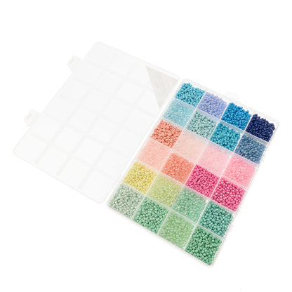 Bead Box - Glass Seed Beads 8/0 apx. 300g 24 Colors Pastel Dream