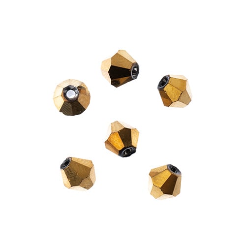 Bicone 2Strand 7in (apx64pcs) 6mm Opaque Gold Iris