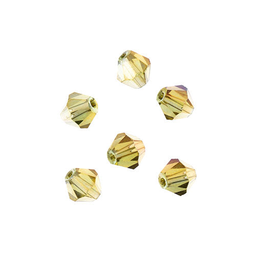 Bicone 2Strand 7in (apx44pcs) 8mm Transparent Light Amber with Purple Luster (27290111-52)