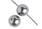 GLASS PEARL ROUND 3mm  2X8" STRUNG Gunmetal
