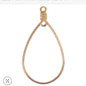ear hoops 20x36mm teardrop gold 10/pk
