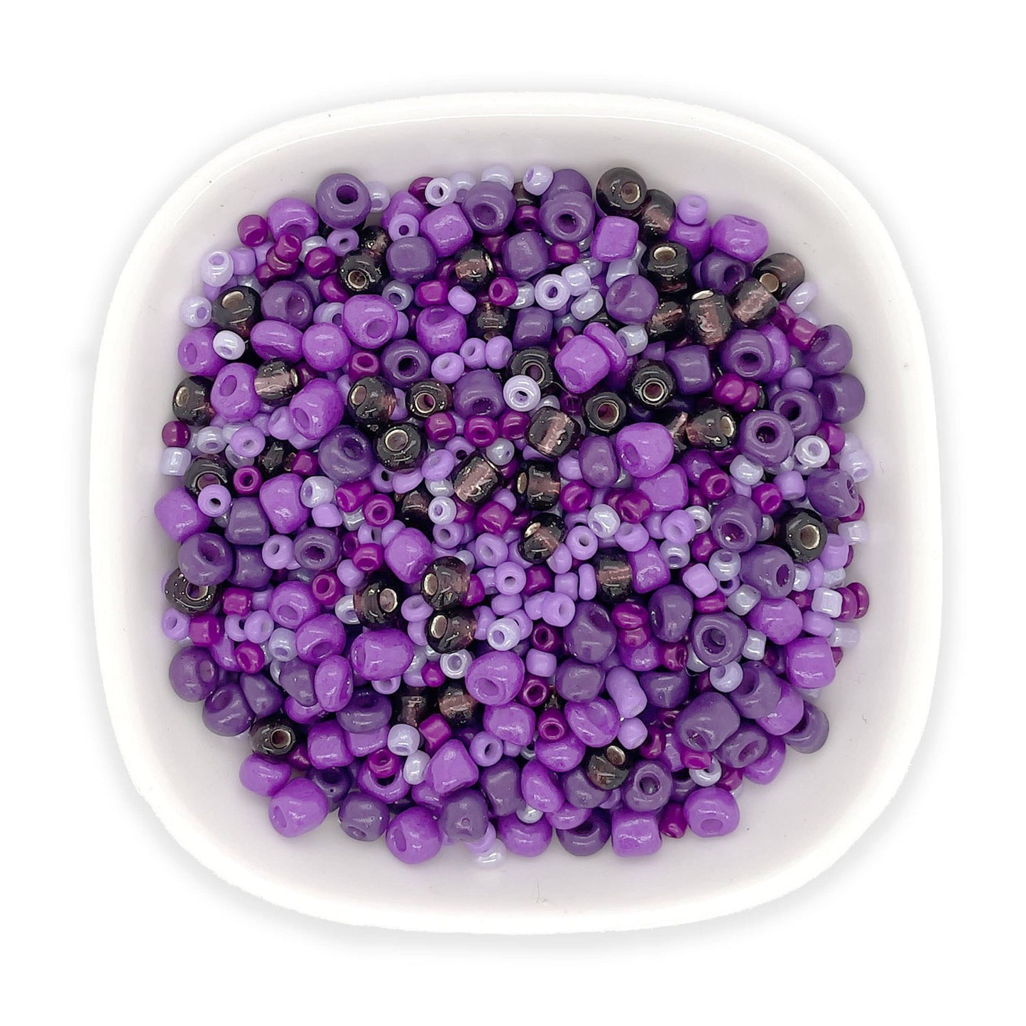 Mixed Seed Bead Assortment, Purple 60gm
