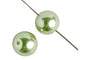 GLASS PEARL ROUND 4mm 2x8" STRUNG LIGHT olivine