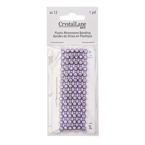 Rhinestone Banding 1yd 1row ss12 Purple Casing/ Crystal