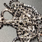 Black rhinestone chain on silver 2mm