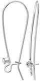 Kidney Earwire w/Rhinestone 1.5in Silver LF/NF (10 pieces)