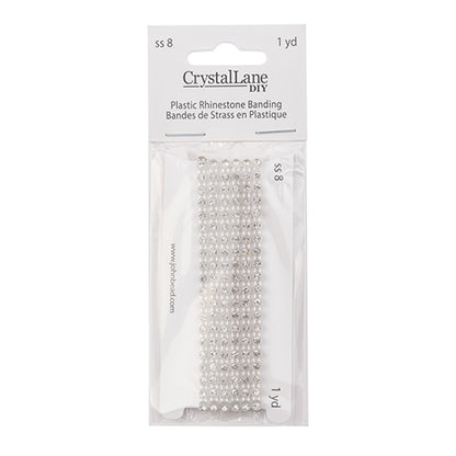 DIY Rhinestone Banding 1yd 1row ss8 Transparent Casing/ Crystal