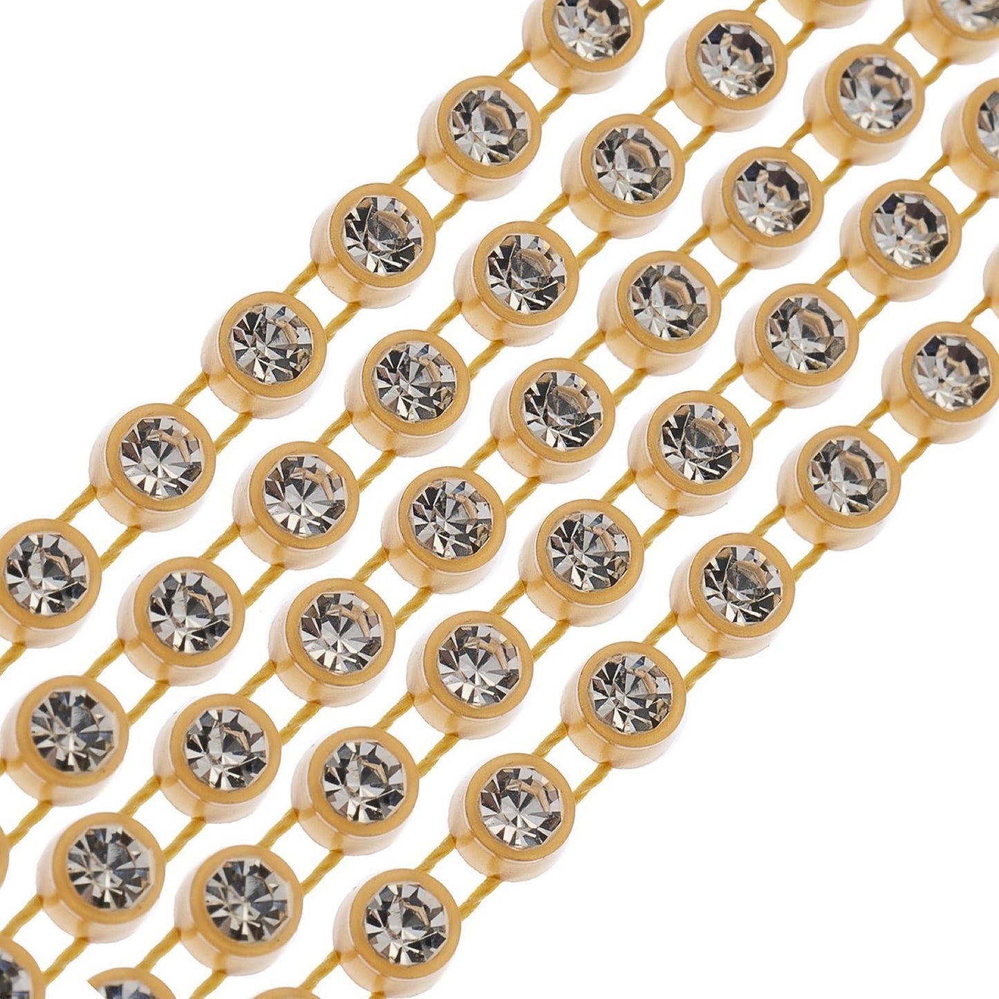 Rhinestone Banding 1yds, Ss12 Gold Casing