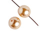 Glass round pearl 8mm  2x8" STRUNG BEIGE