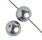 GLASS PEARL ROUND 4mm  2x8" STRUNG Gunmetal