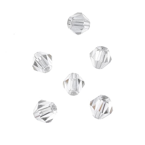 Bicone 2Strand 7in (apx64pcs) 6mm Transparent Crystal AB