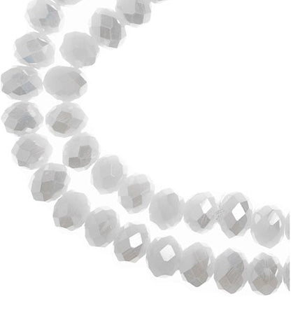 Rondelle 2 Strand 7in (apx78pcs) 4x6mm Opaque White Matt AB