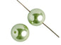 GLASS PEARL ROUND 8mm  2x8" STRUNG LIGHT OLIVINE