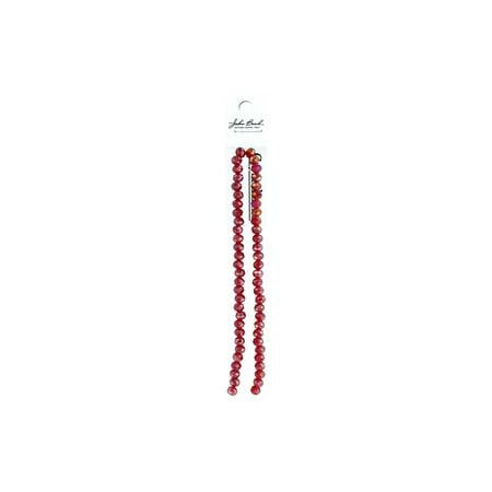 Rondelle 2 Strand 7in (apx58pcs) 6x8mm Transparent Red AB