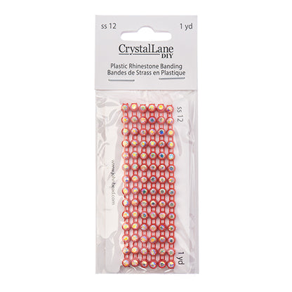 Rhinestone Banding 1yd 1row ss12 Tangerine Casing/ Crystal AB
