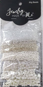 Mixed Seed Bead Assortment, Clear/White 60gm