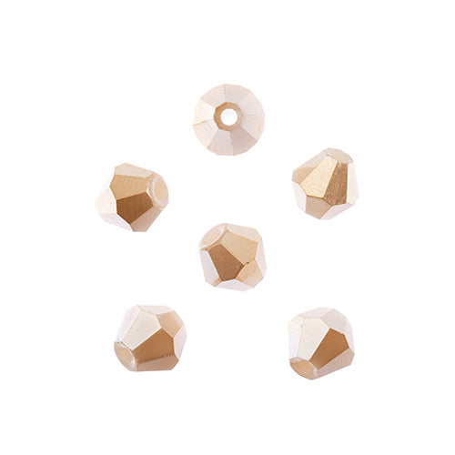 Crystal Lane DIY Bicone 2Strand 7in (apx64pcs) 6mm Opaque Light Champagne Luster