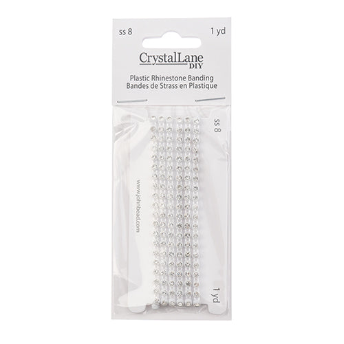 Rhinestone Banding 1yd 1row ss8 White Casing/ Crystal