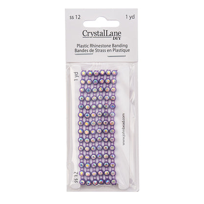Rhinestone Banding 1yd 1row ss12 Purple Casing/ Crystal AB