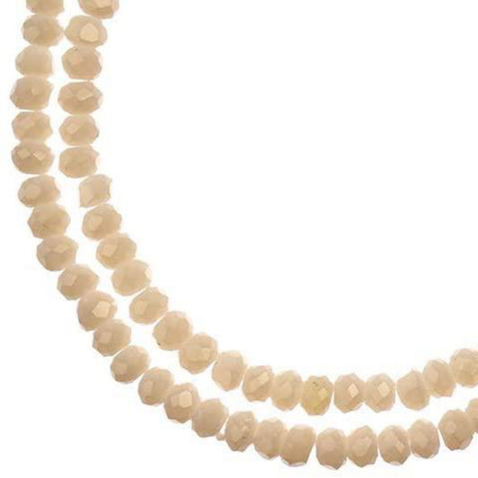1.5x2.5mm Opaque Light Cream Rondelle
