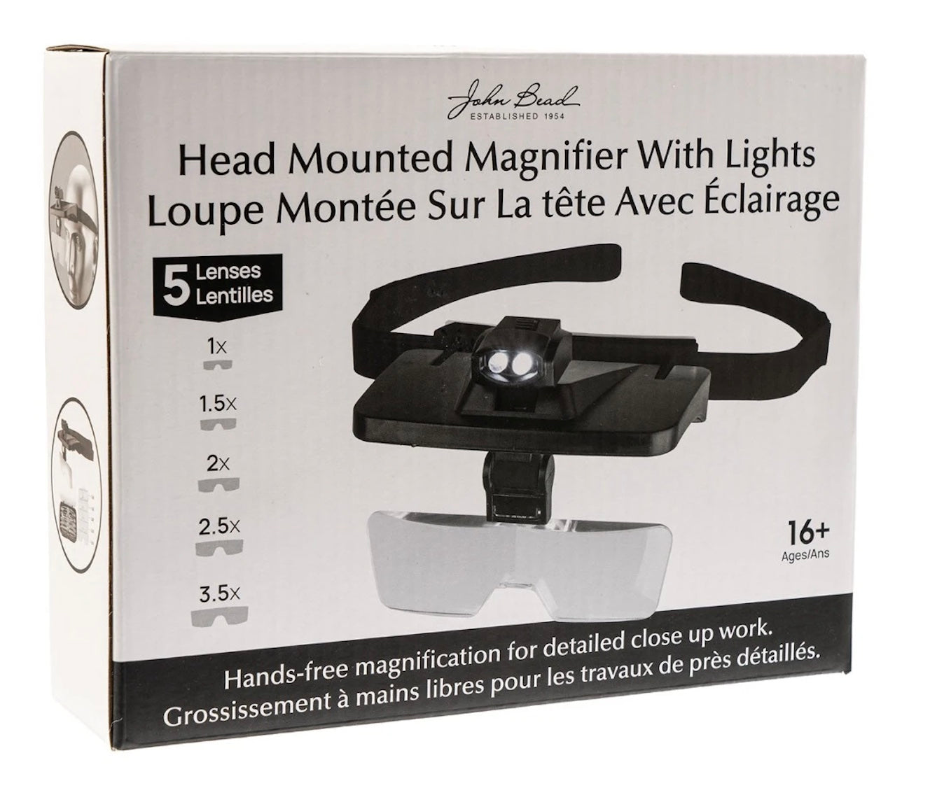 Head Mounted Magnifier with Lights