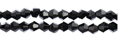 Bicone 2Strand 7in (apx96pcs) 4mm Opaque Black