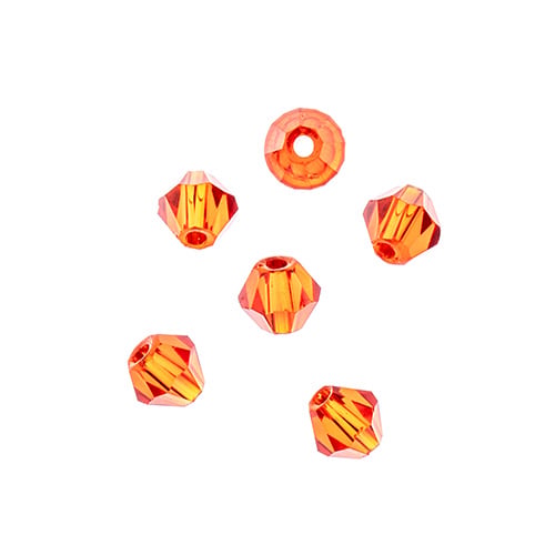 Bicone 2Strand 7in (apx96pcs) 4mm Transparent Red