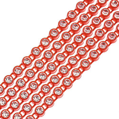 Rhinestone Banding 1yd 1row ss8 Tangerine Casing/ Crystal