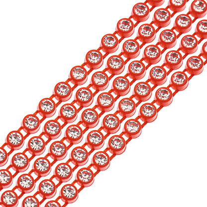 Rhinestone Banding 1yd 1row ss8 Tangerine Casing/ Crystal