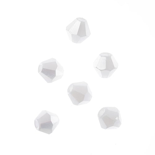 Crystal Lane DIY Bicone 2Strand 7in (apx64pcs) 6mm Opaque White Matt AB