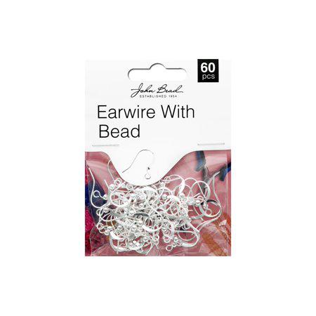 Earwire W/Bead SLV 60pc