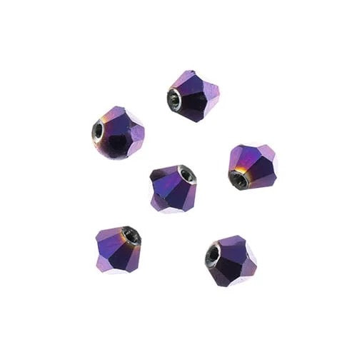 Bicone 2Strand 7in (apx96pcs) 4mm Opaque Purple Iris