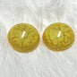 Yellow Golden glitter round cabs 16 mm