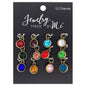 Birthstone Gem Charms, Antique Gold 12pc