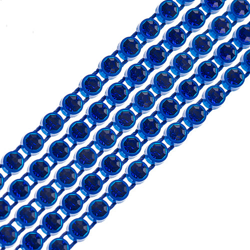 Rhinestone Banding 1yd 1row ss8 Navy Casing/ Sapphire
