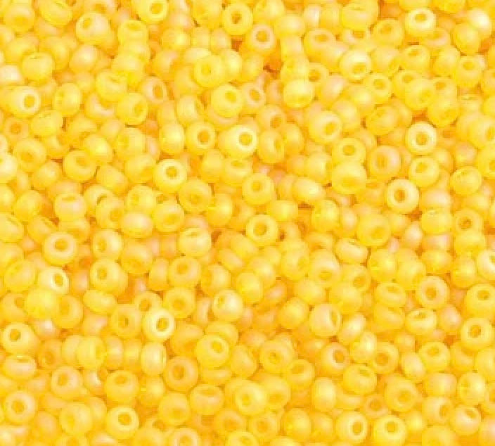 10/0 Lemon Yellow Matt Ab Czech Seed Bead (42g)