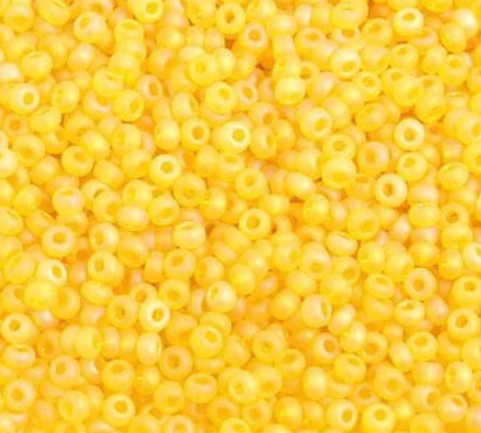10/0 Lemon Yellow Matt Ab Czech Seed Bead (42g)