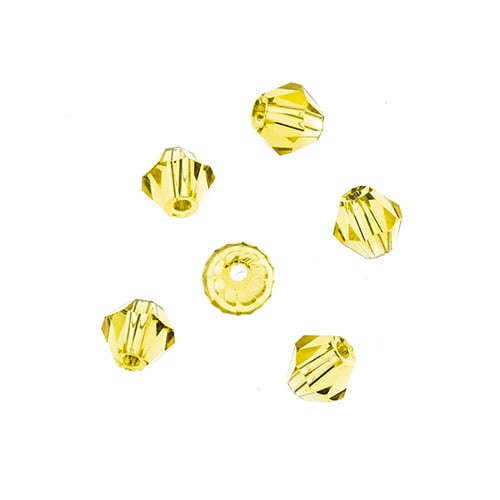 Bicone 2Strand 7in (apx96pcs) 4mm Transparent Yellow