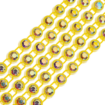 Rhinestone Banding 1yd 1row ss12 Lemon Casing/ Crystal AB