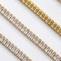 2x4mm Zircona rhinestone chain on gold base