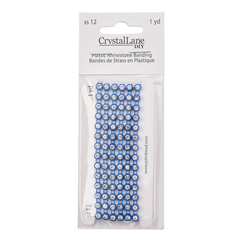 Rhinestone Banding 1yd 1row ss12 Royal Blue Casing/ Crystal