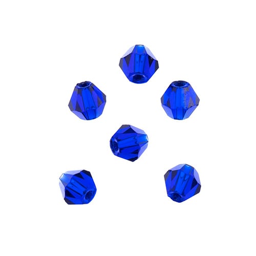 Bicone 2Strand 7in (apx96pcs) 4mm Transparent Dark Sapphire