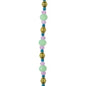 John Bead DIY Designer Glass Bead Strand - Glass and Metal Green