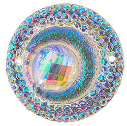 20mm Round Crystal Ab Peacock
