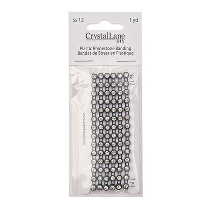 Rhinestone Banding 1yd 1row ss12 Black Casing/ Crystal