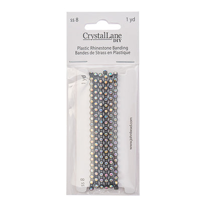 Rhinestone Banding 1yd 1row ss8 Black Casing/ Crystal AB